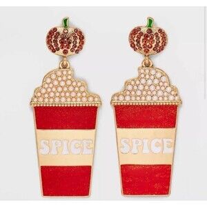 SUGARFIX by BaubleBar Pumpkin Spice Latte Dangle Earrings New